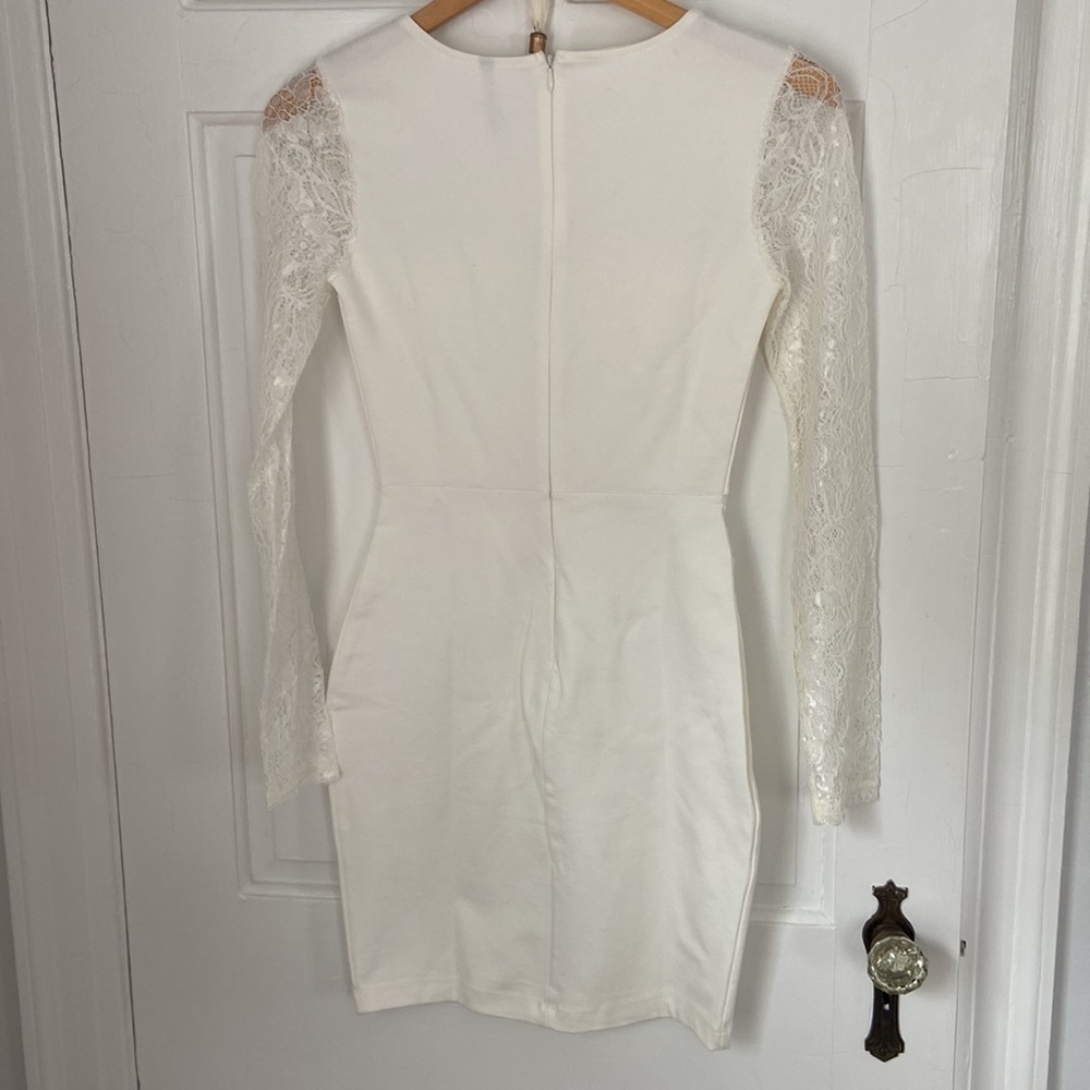 Lulus white mini bodycon and lace dress - Picture 5 of 6